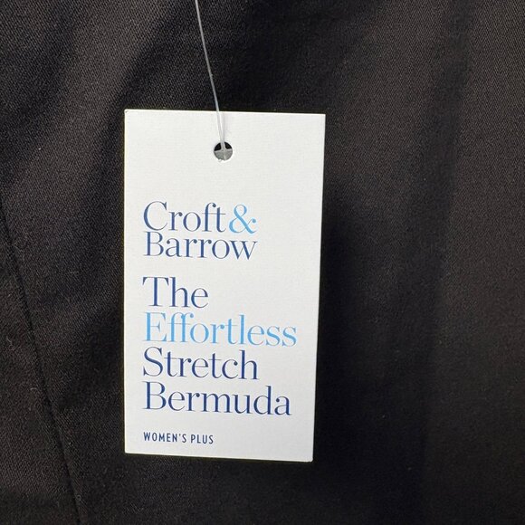 Croft & Barrow Womens Bermuda Shorts Size 24W Regular Black Stretch Slimming NEW - Picture 9 of 10